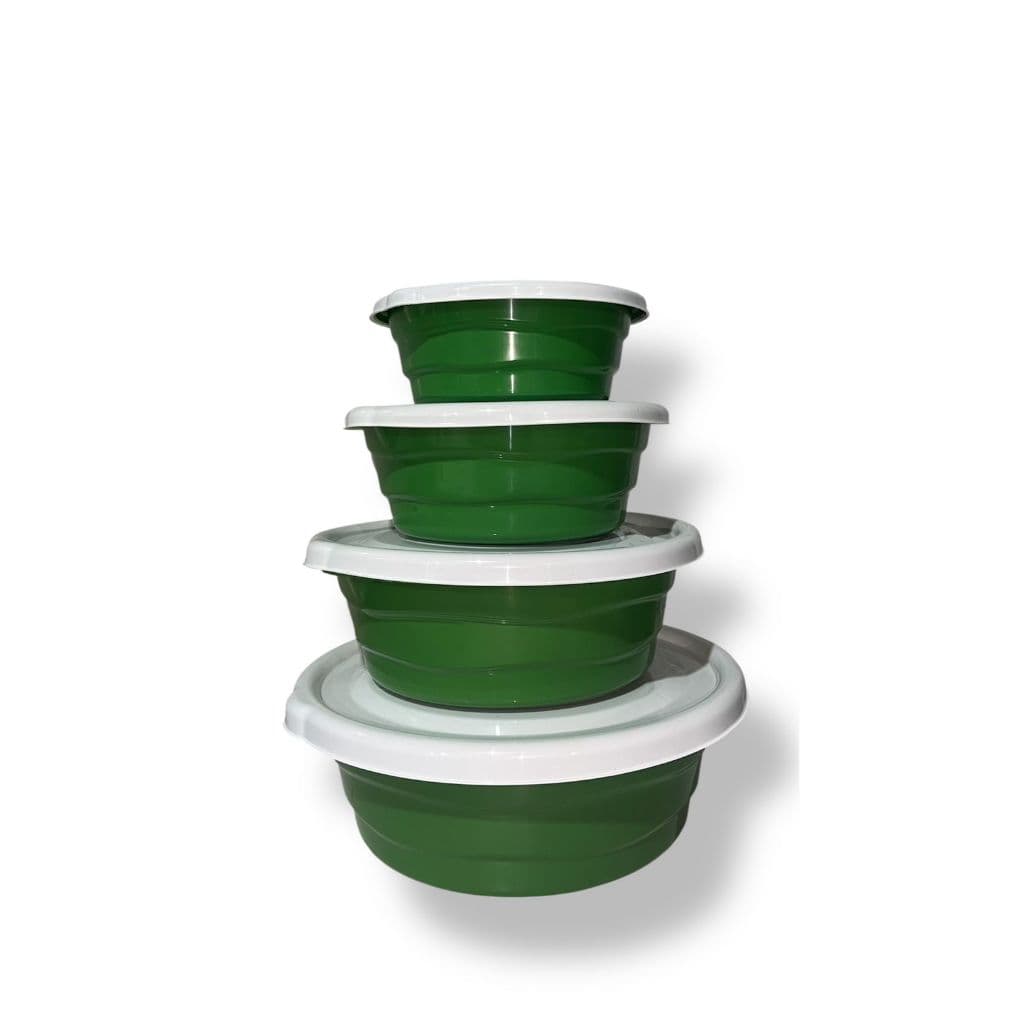 Bacia Pote Com tampa Multiuso Kit com 4 Unidades de 3, 5, 7 e 12 Litros