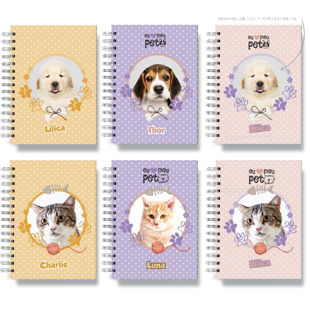 Caderneta Pet Personalizada com Foto e Nome | Capa Dura Colorida | Cartão de Vacinas Cães e Gatos