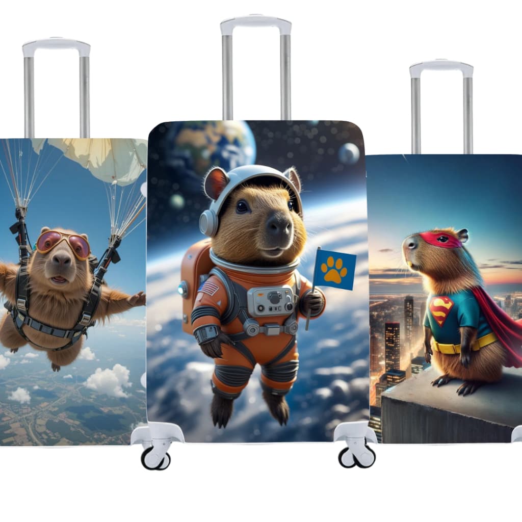 Capa de Mala Personalizada Capivara Estilo e Proteção para Suas Viagens
