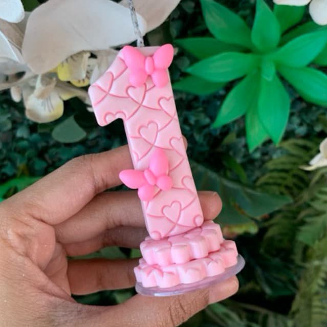 Vela com pavio mágico e base para bolos| Jardim | Borboletas | Festa