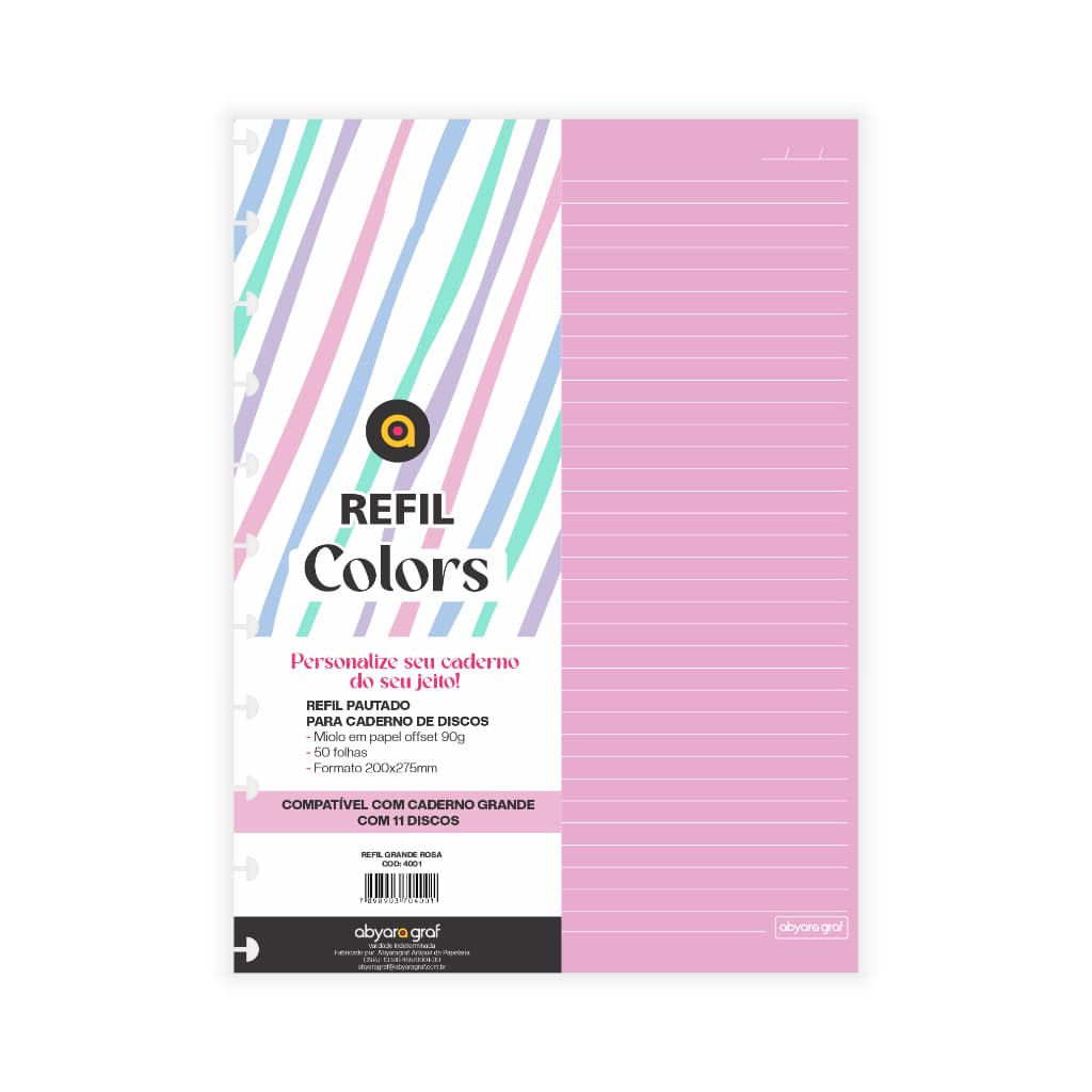 Refil de Folhas para Caderno Inteligente -  VÁRIAS CORES Abyara Graf