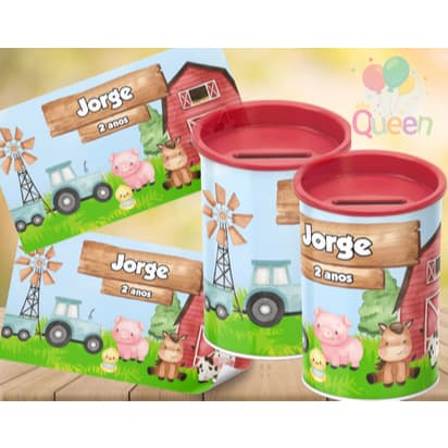 15 Cofrinhos Personalizados Fazendinha -  Cofre Temos todos os temas