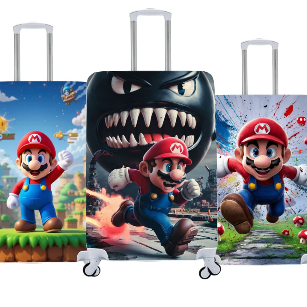 Capa de Mala Personalizada Super Mario Estilo e Proteção Para Suas Viagens Bagagem