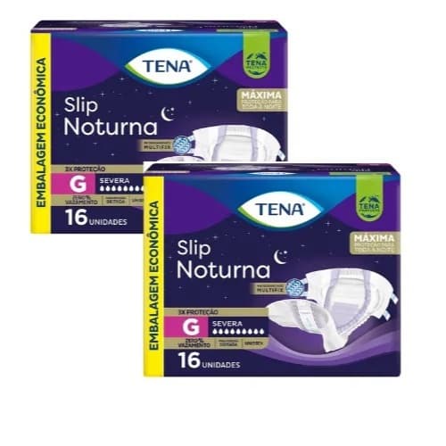 Kit 2ptes Fralda TENA SLIP NOTURNA G 16un (Total 32un)