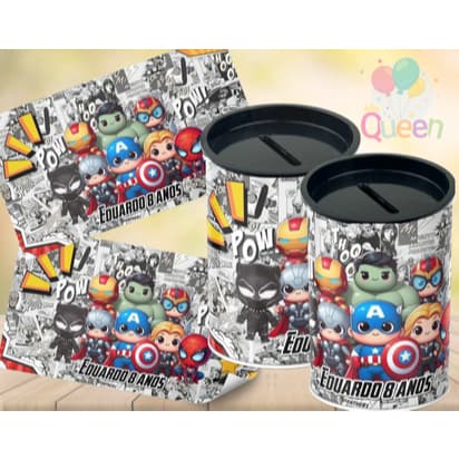 10 Cofrinhos Personalizados Heróis Vingadore para Lembrancinha de Festa Infantil –  Todos os Temas