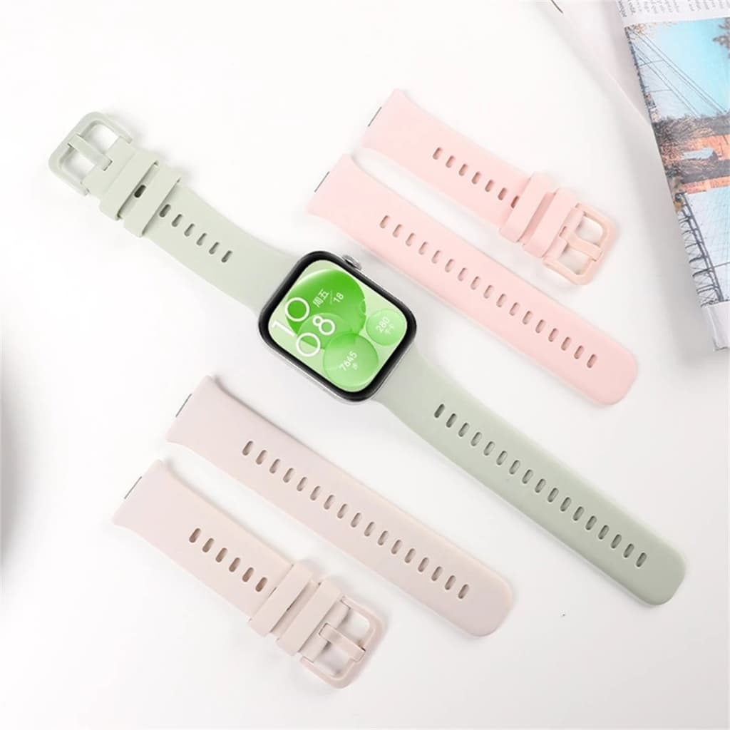 Pulseira para HUAWEI WATCH Fit 3 4 pro silicone ondulado duas fixacoes na fivela