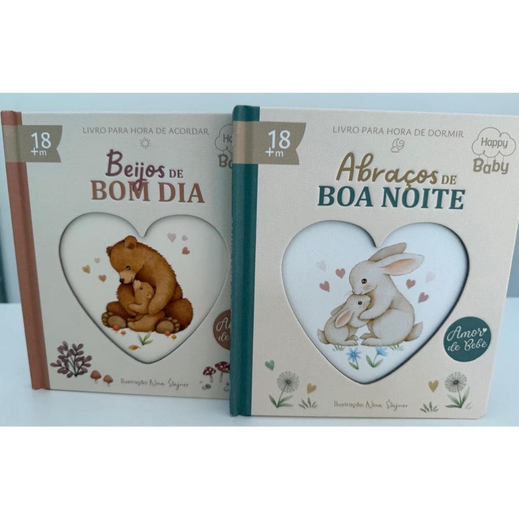 2 livros Happy Baby | Beijos de Bom Dia | Abraços de Boa Noite