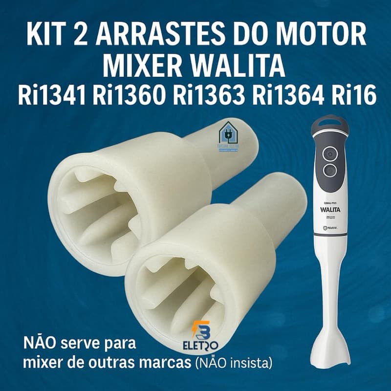 Kit c2 Arrastes do Motor para Mixer Philips Walita RI1600 RI1363 RI1364 RI1366