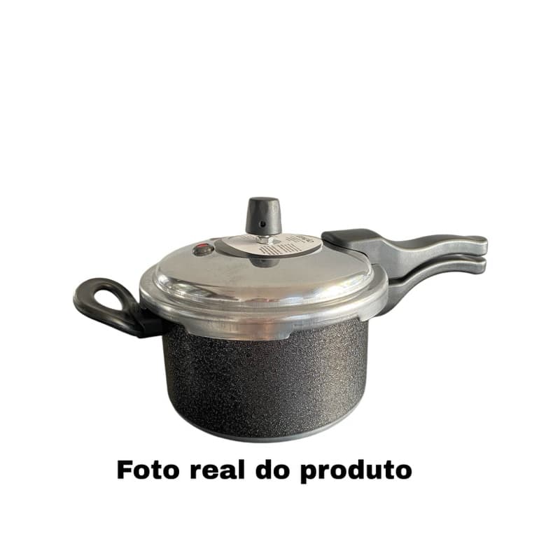 Panela de Pressão 2,5 Litros - Fechamento Externo - Preto Craquelado