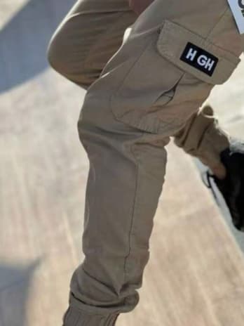 CALÇA CARGO JOGGER HI GH COM PUNHO MASCULINA SKATE SARJA 2026