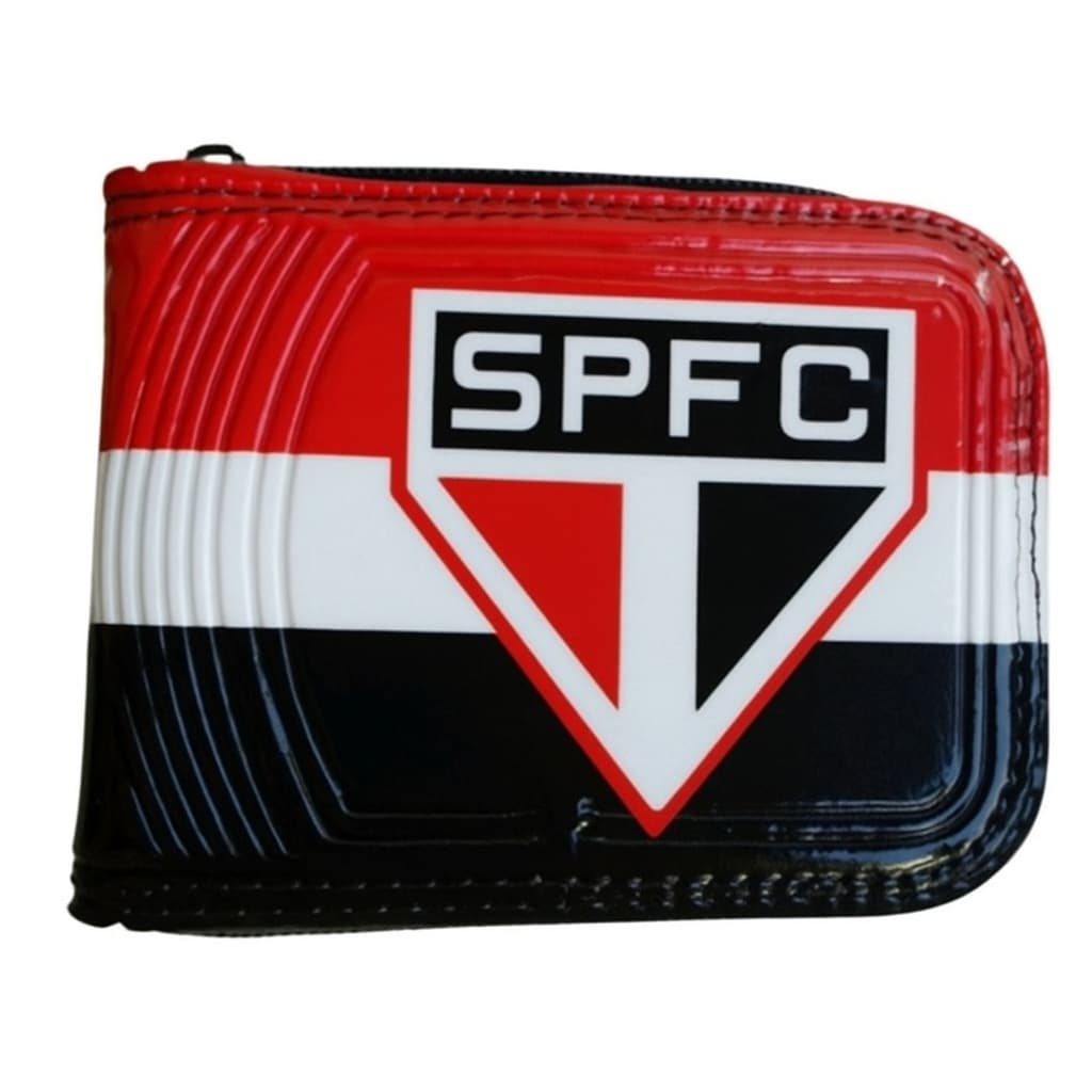 Carteira de Time de Futebol Masculina Estampada Time Futebol Com Zíper Presente Pais Torcedor