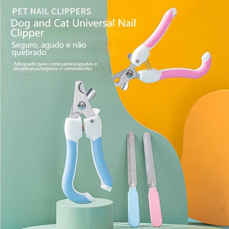 Cortador e Lixador de Unhas para Cães e Gatos  Aço Inoxidável com Design Seguro para Uso Doméstico