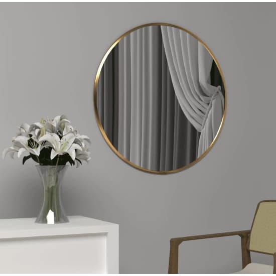 Espelho Redondo Moldura Metal Grande Quarto Banheiro Salão DOURADO PRETO PRATA