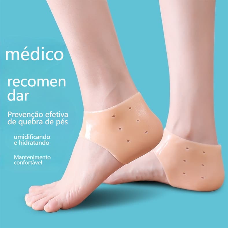Protetor de Calcanhar de Silicone Antirrachaduras  Meia de Proteção com Vedação para Pés Ressecados