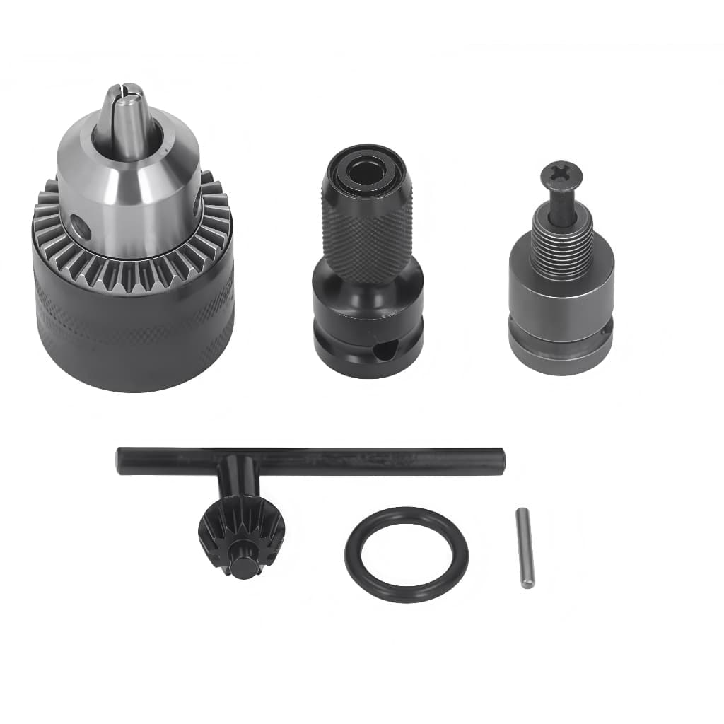 Kit6 Mandril com Chave +  Haste Soquete Adaptador Quadrado Chave De Impacto 1/2Pol Bits 1/4 Engate Rápido Parafusadeira