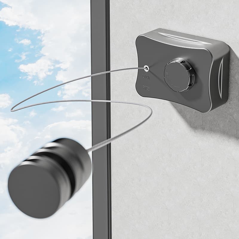 Linha De Lavanderia De Aço Inoxidável Varal Retrátil Ajustável Para Secagem De Roupas Internas E Externas Invisíve