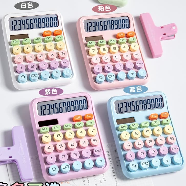Calculadora Colorida De 12 Dígitos Teclado Mecânico De Ponto Grande Escola & Papelaria De Escritório