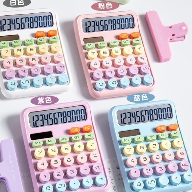 Calculadora de Escritório Comercial Solar & Bateria de 12 Posições Teclado Mecânico