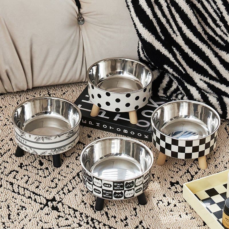 Comedouro Inox Elevado para Gatos Tigela Removível Fácil de Lavar Anatômica