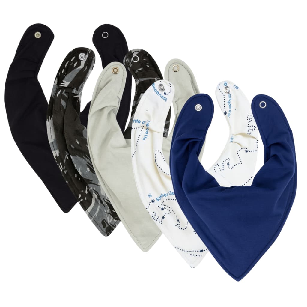 Babador Bandana Bebê Impermeável, Kit 5, Premium Eternizare