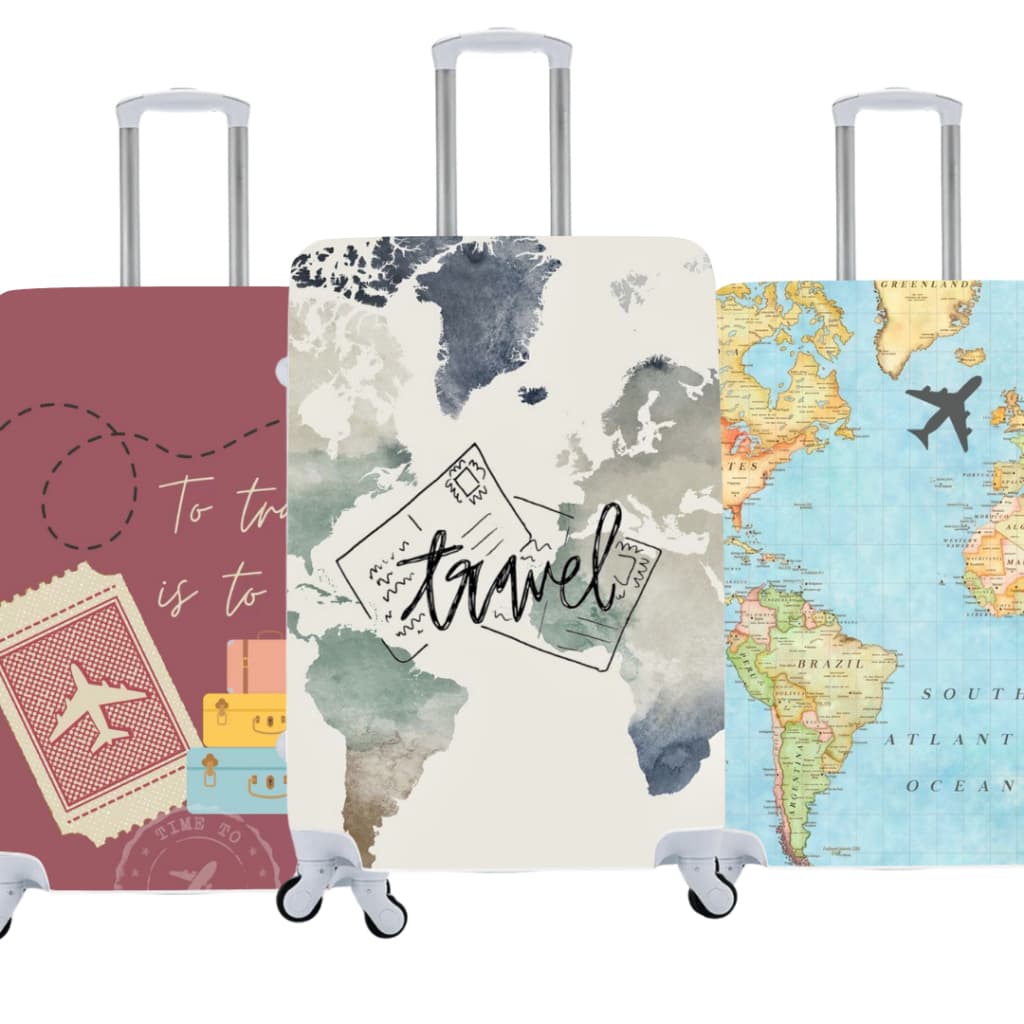 Capa de Mala Personalizada Mapas Estilo e Proteção Para Suas Viagens Bagagem