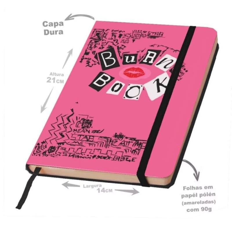 Caderno SKETCHBOOK ou MOLEKINES BURN BOOK - MENINAS MALVADAS 14X21CM.c