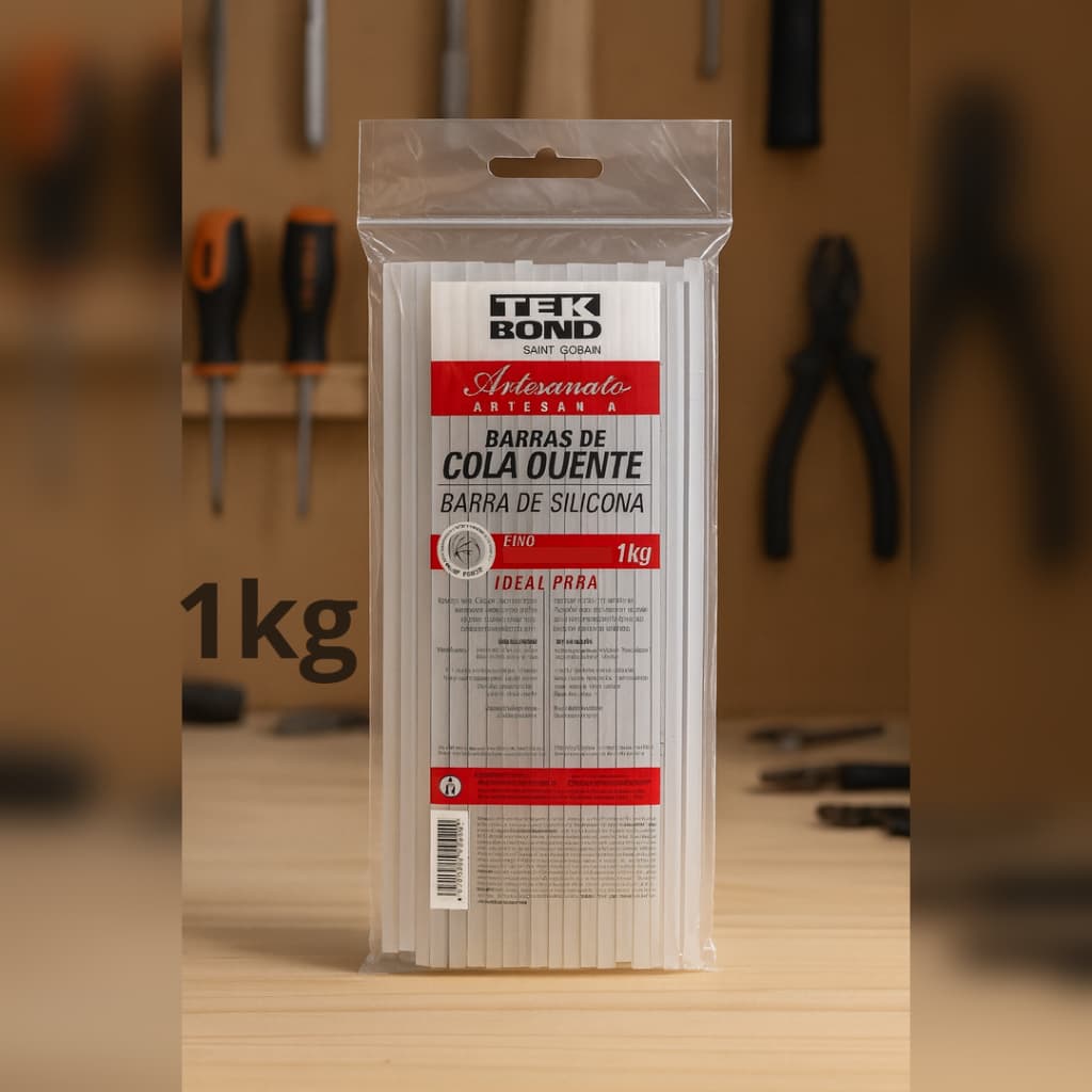 Bastão Cola Quente Fina 1kg  7mmx30mm Tekbond de 78 a 80 Bastões