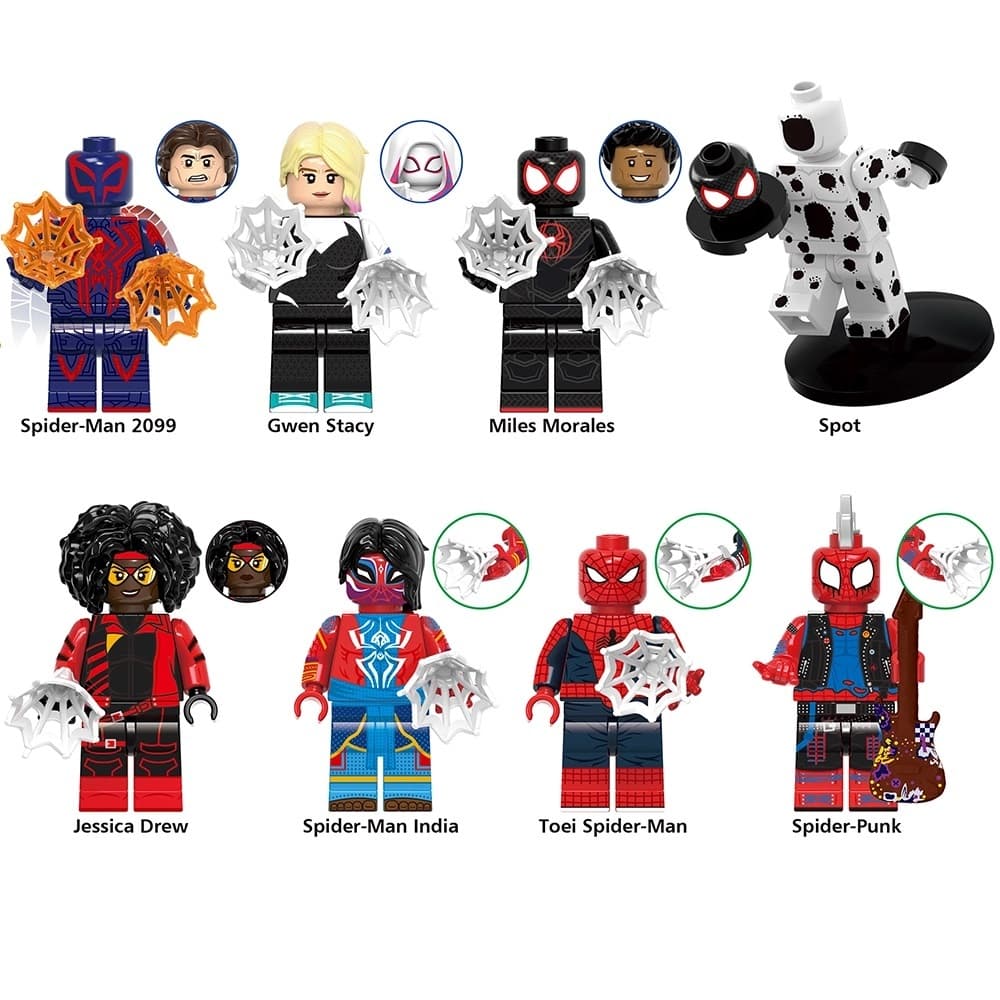 Bonecos mini figure blocos de montar homem aranha, batman, wolverine, homem de ferro, vingadores, diversas marcas.