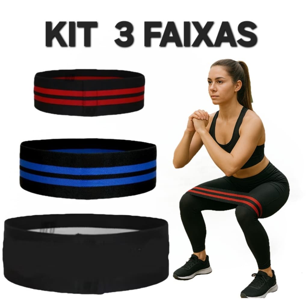 Kit 3 FAIXAS  Ultra Band Hip elástica Intensidade( Leve) ( Médio) e( Forte).