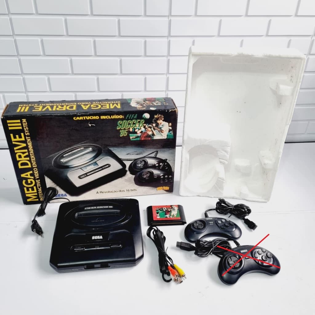 316- Console Mega Drive 3 Fifa 95 Bundle