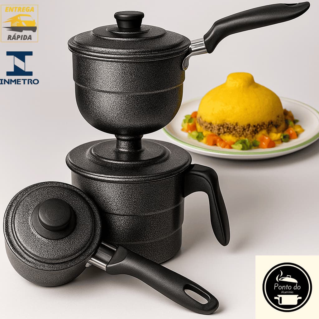 Cuscuzeiro a vapor nordestino "Peito de moça"  2 Cumbucas