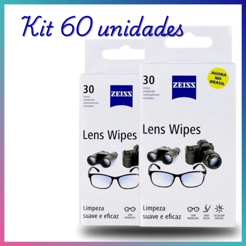 60 unidades de Zeiss Lens Wipes  - Lenços umedecidos - Limpador de Óculos
