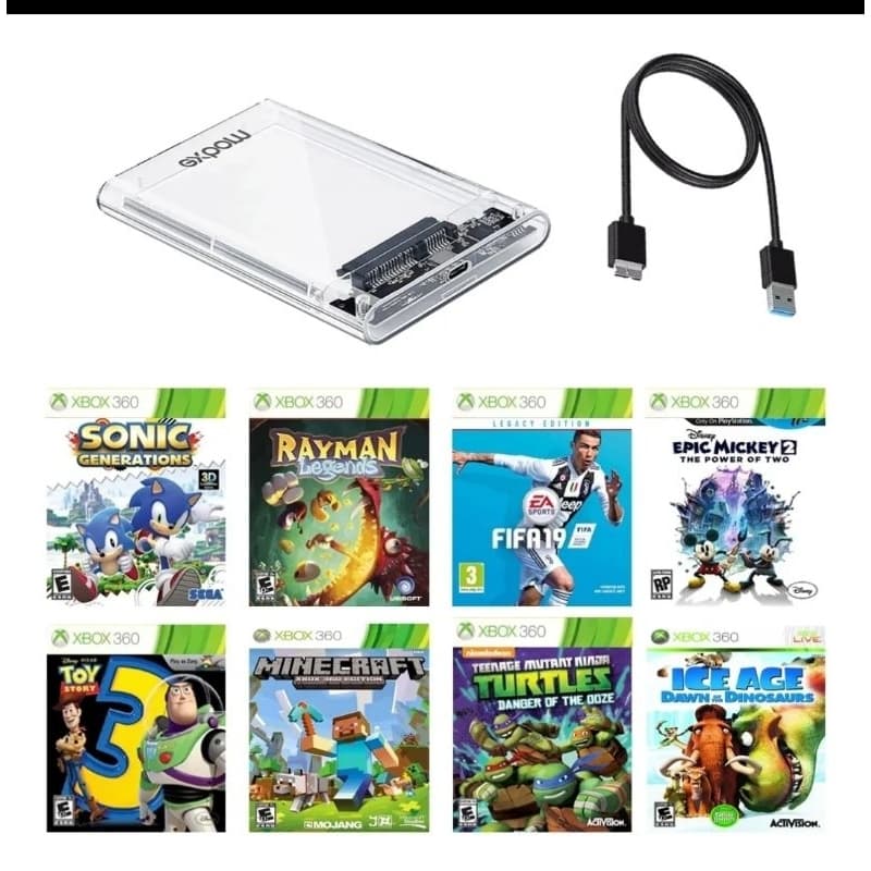 HD externo Lotado de jogos de Xbox 360