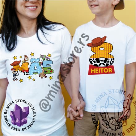 Camiseta Adulto OU Infantil Festa de Aniversário Toy Story