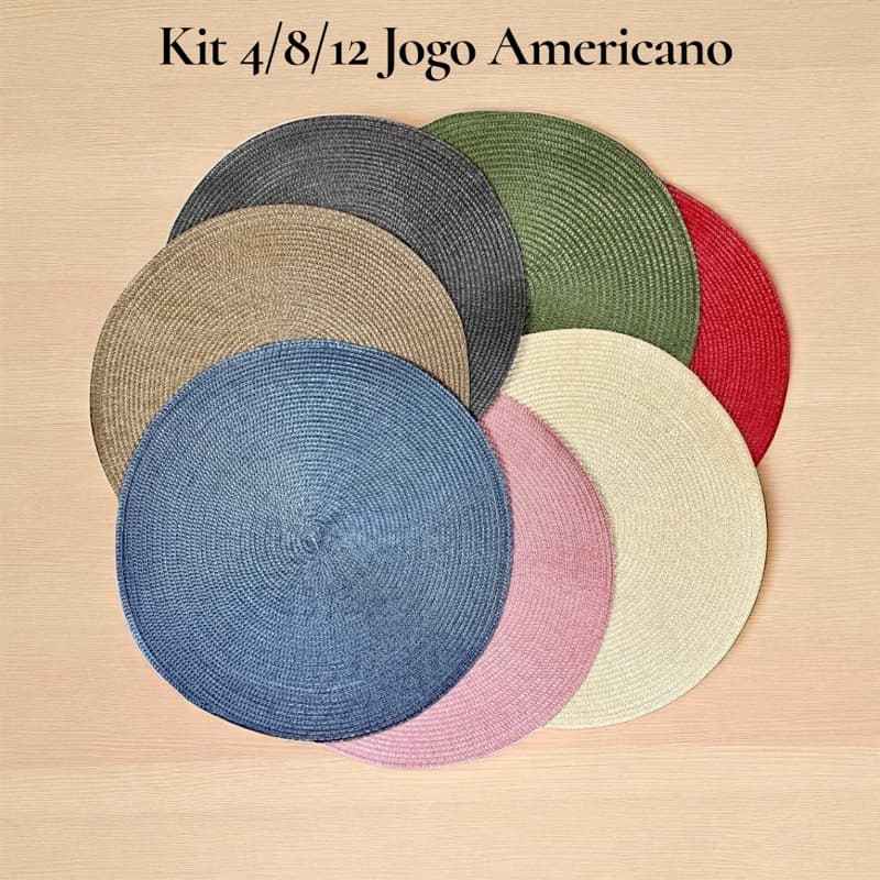 Kit 4 8 12 Pecas Jogo Americano de Mesa Sousplat Mesa Posta Jantar Decoração