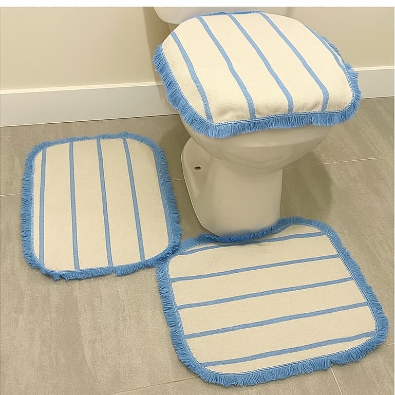 Jogo Tapete Para Banheiro 3 Peças Tapete Luxo Tecido Premium Peludo Macio Seca Rápido