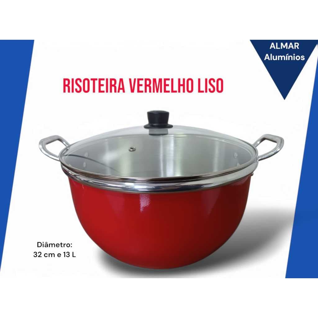 Risoteira Grande 32 cm 13 litros alumínio grosso ,Almar