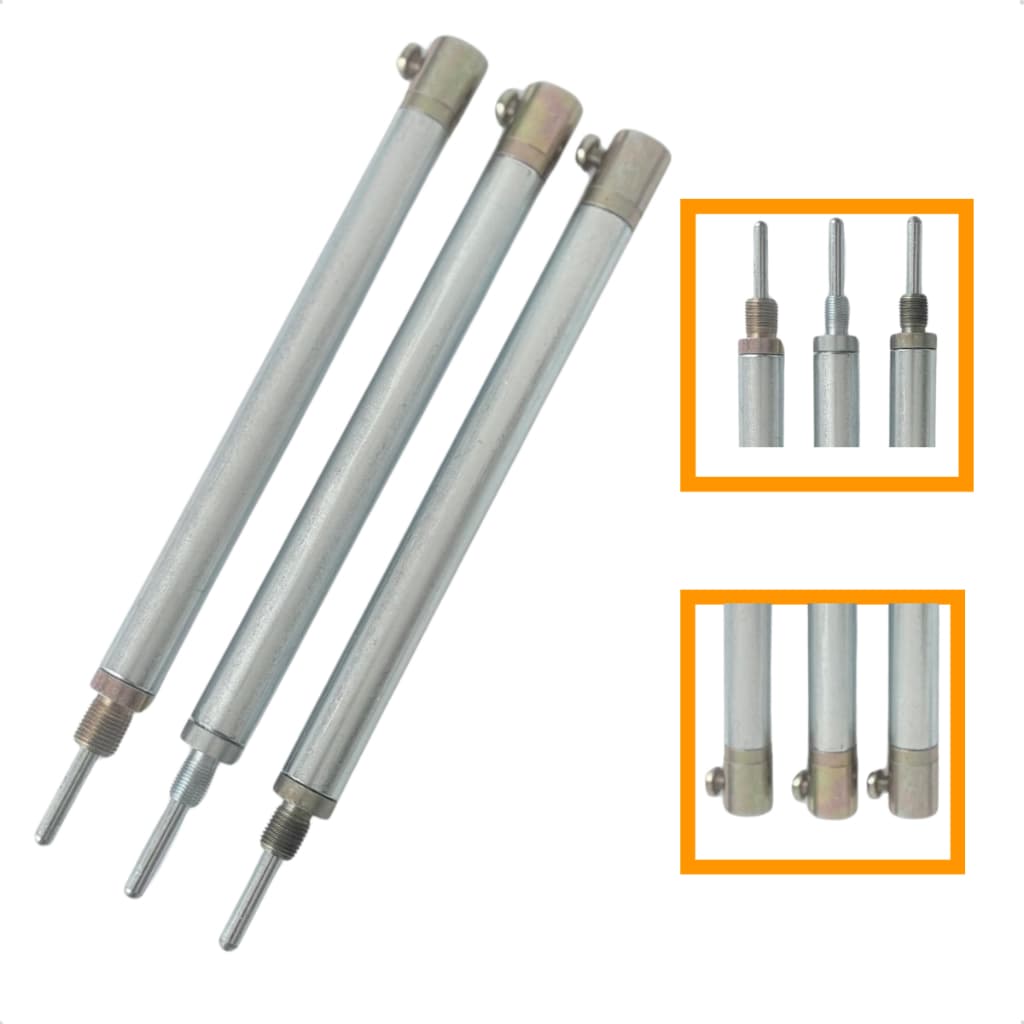 Kit 3 Haste Suporte Relógio Comparador Rosca M10 M12 M14 Verificação Pms