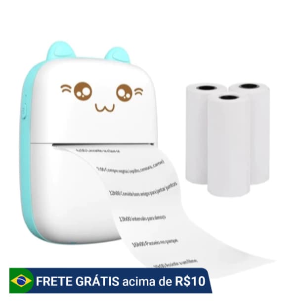 Mini Impressora Térmica Portátil Desenho Animado Foto Impressora De Impressão Sem Fio Para Android Ios