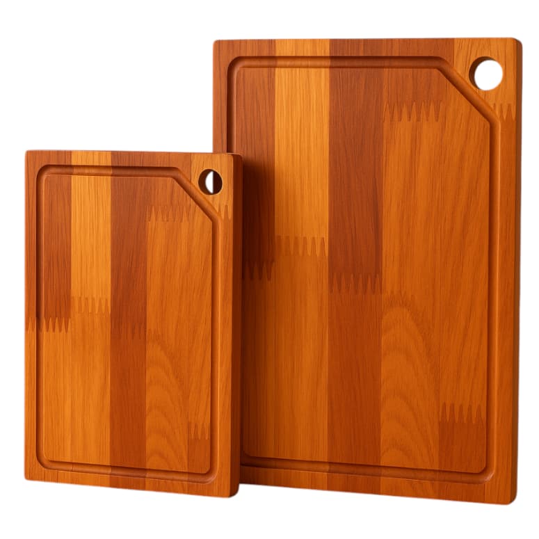 Kit 2 Tábuas de Carne e Churrasco em Madeira – Ideais para Cortar Carnes, Petiscos e Legumes