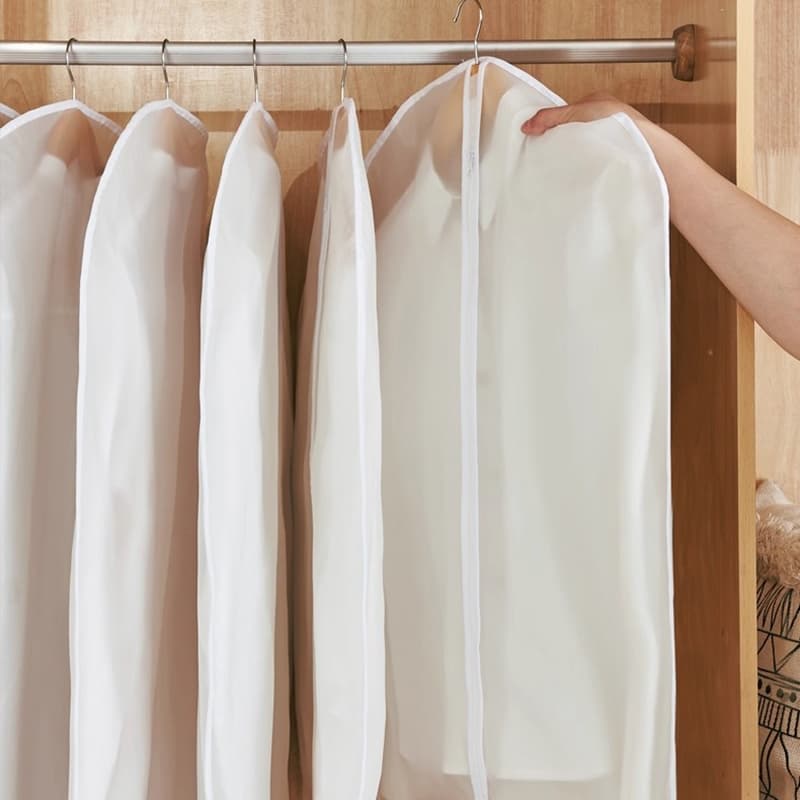 Kit 5 Peças Organizador Roupas: Translúcido com Tampa Protetora, Ideal para Casaco, Terno e Saco