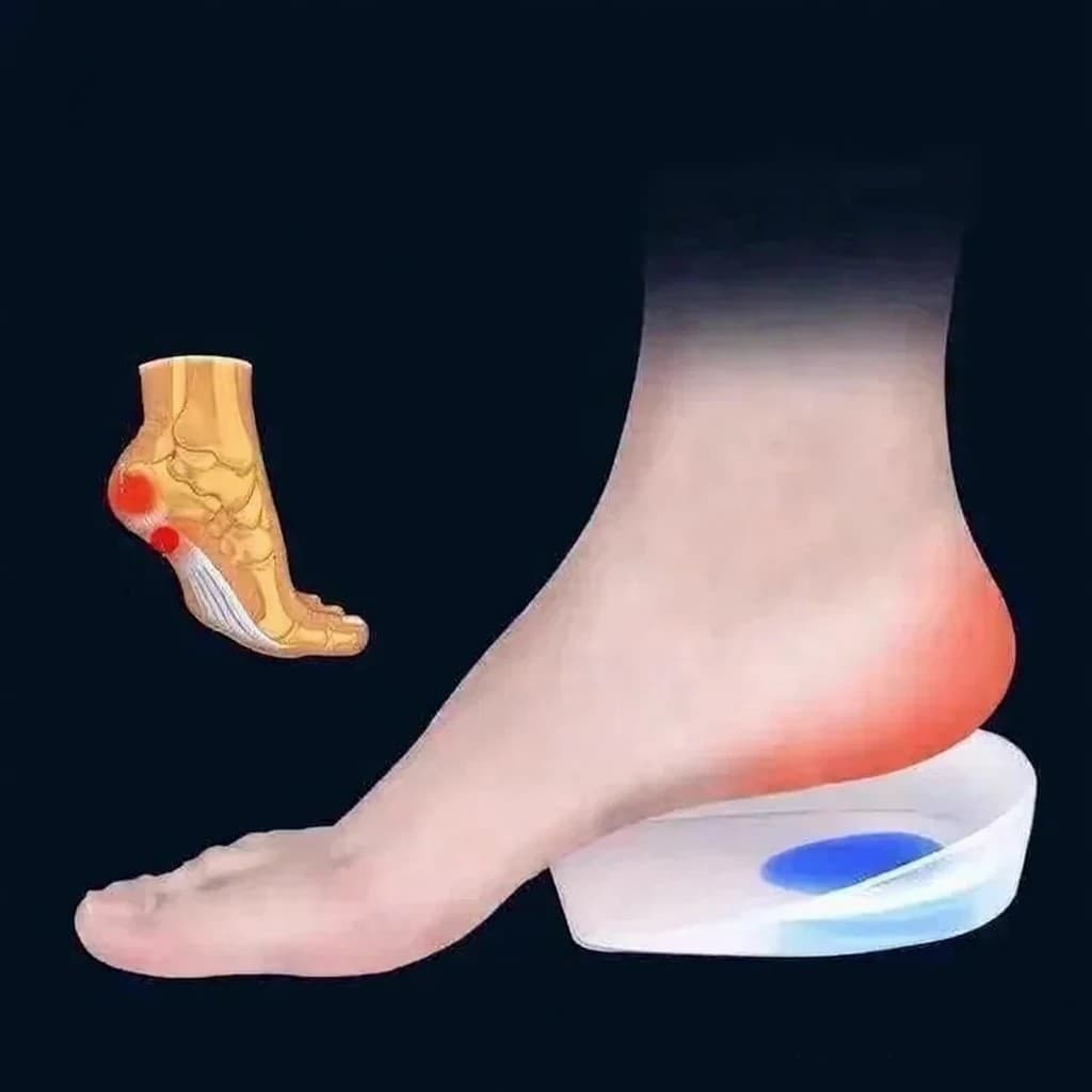 Palmilha Ortopédica de Silicone Gel para Tratamento de Esporão no Calcanhar - Calcanheira Confortável e Relaxante - Tran