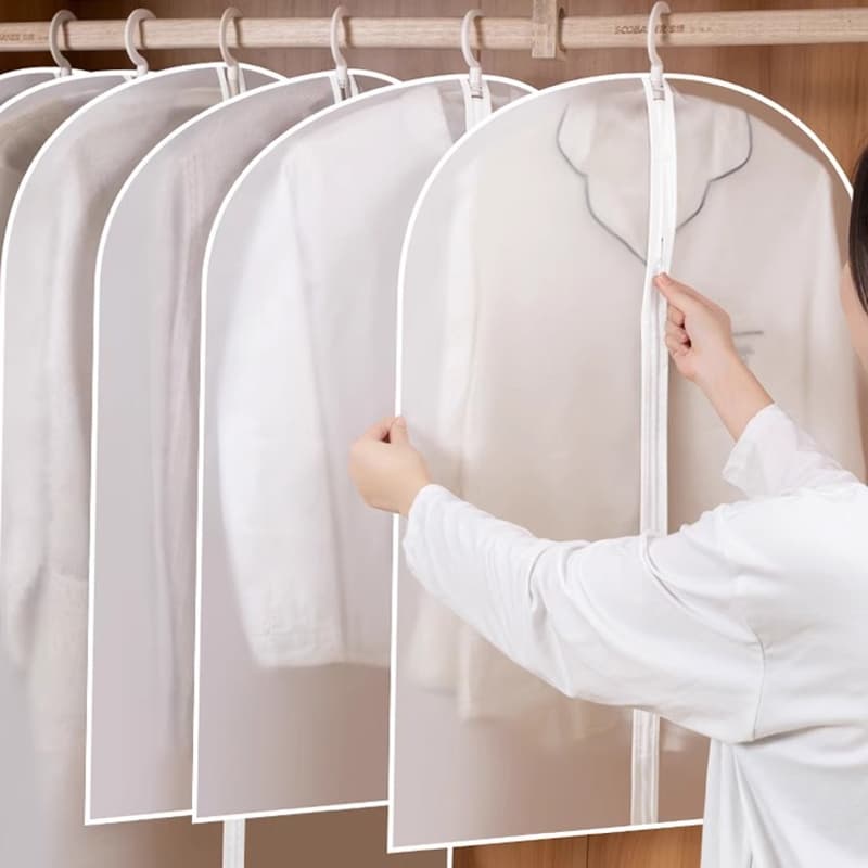 Kit 5 Pecas Organizador Roupas Poeira Tampa Protetora Contra Capa Casaco De Saco De Translúcido Terno Cobrir