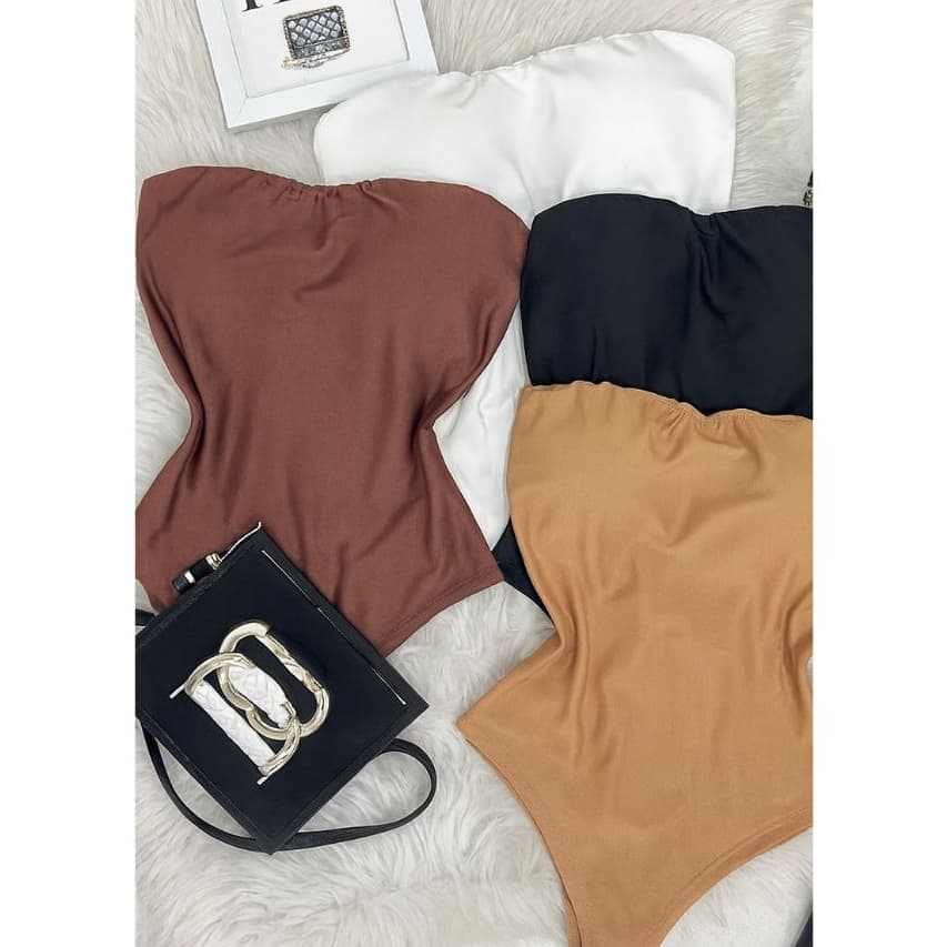 Body Feminino Tomara que Caia em suplex com bojo