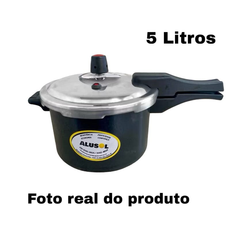 Panela de pressão 5,0 Litros - Fechamento Externo- Teflon Preto