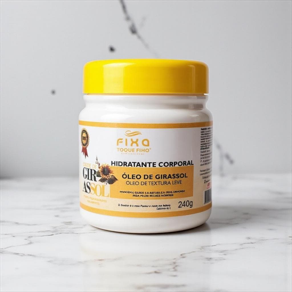 Creme Hidratante Corporal Óleo de Girassol 240gr Pra Peles Secas Mãos Pés E Cotovelos Ressecados
