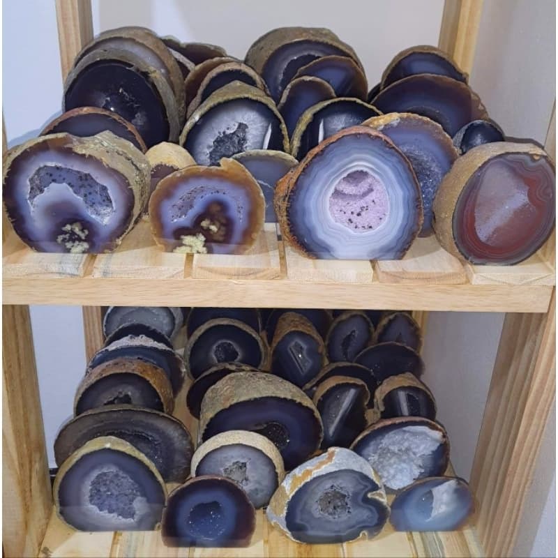 Geodo de Ágata Natural Coleção Decoração Minerais Minérios Cristal Ametista Pedra Rochas Drusa