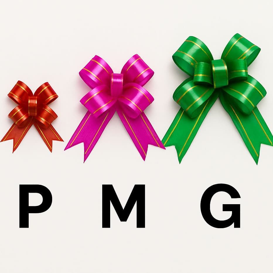 100 Laço Fácil Mágico Para Presente - P - M - G / Diversas Cores - 3 Tamanhos