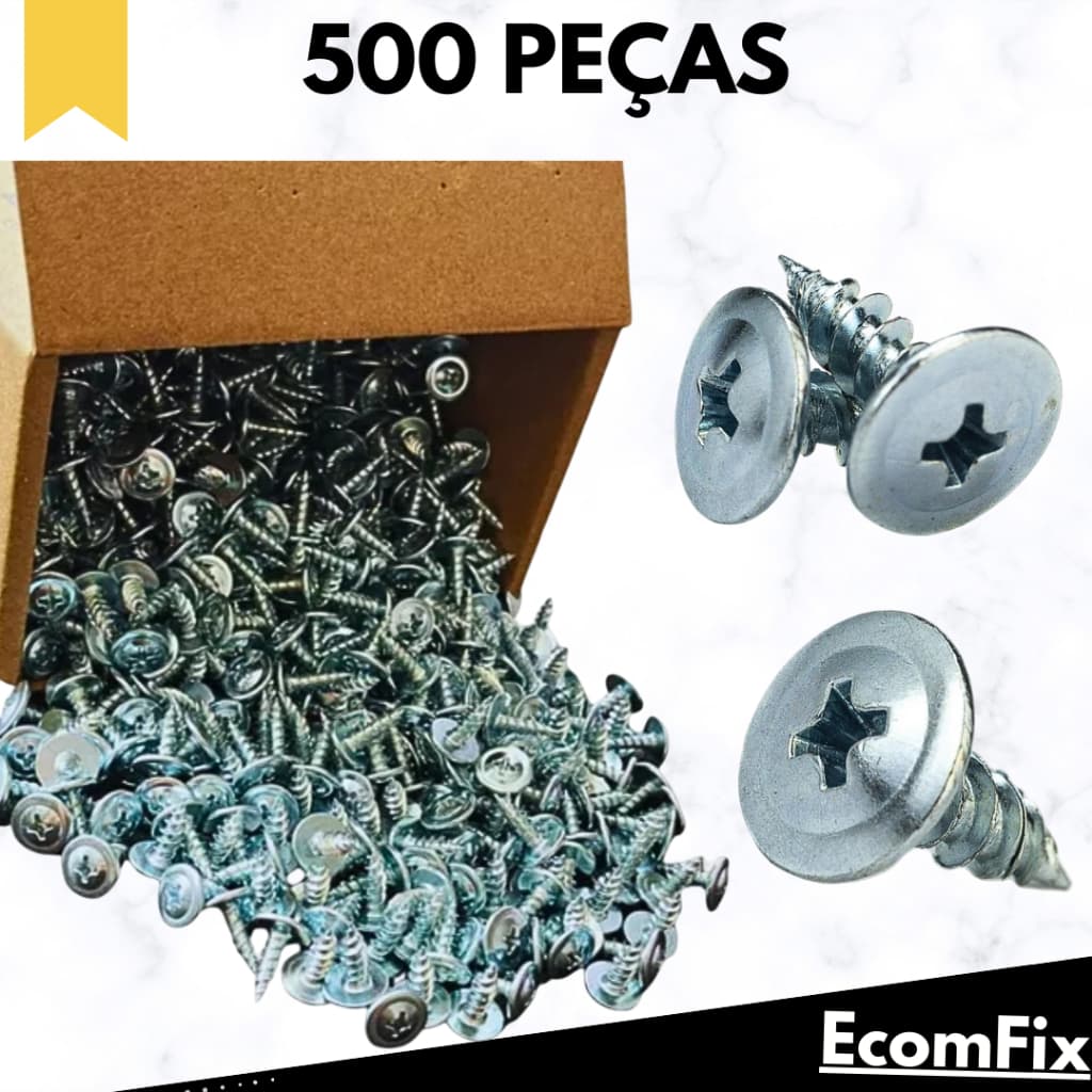 Parafuso Ponta Agulha 4,2x13 para Forro de PVC - Caixa Com 100 200 e 500 Peças