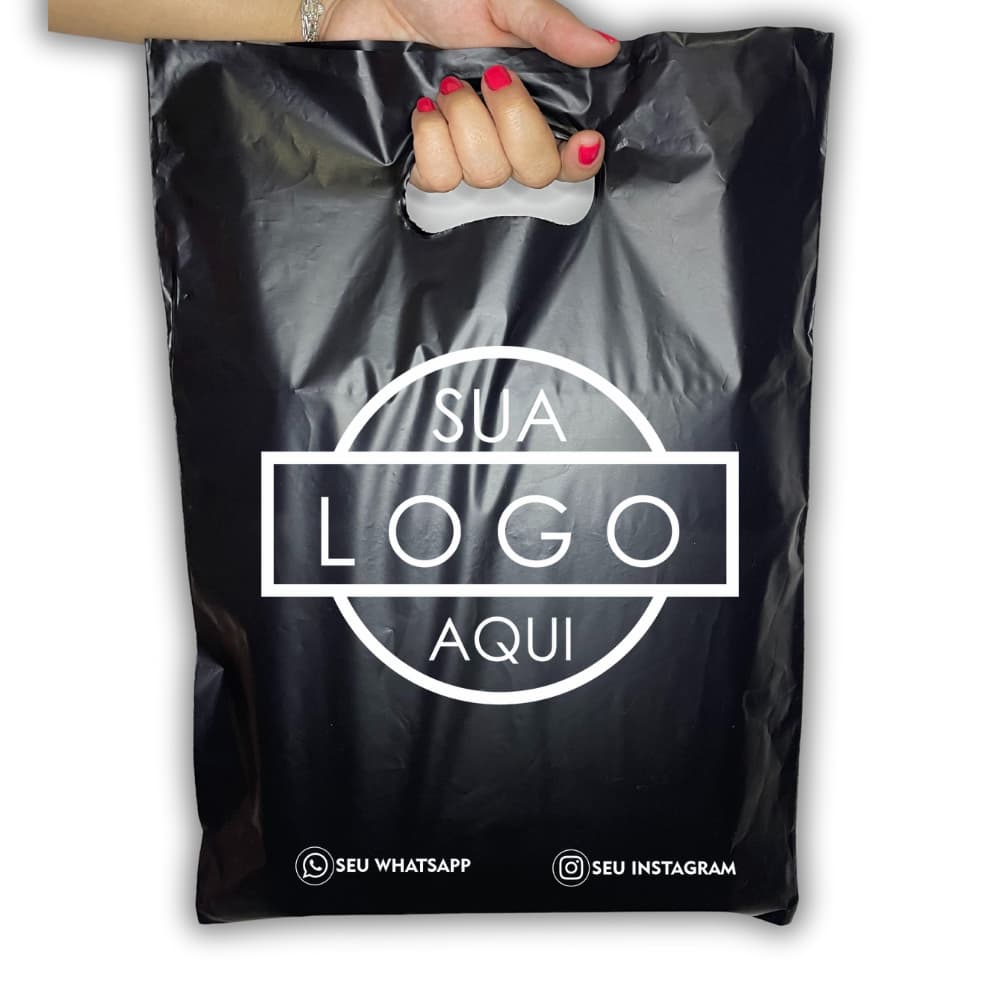 100 Sacolas Boca de Palhaço 30x40cm Personalizadas Ótimas para Lojas e Eventos